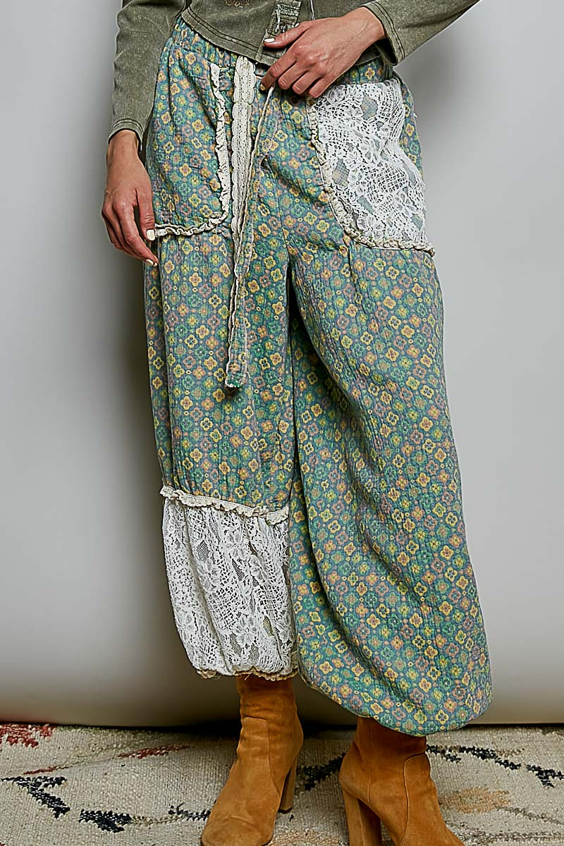 POL Whimsy Sage Balloon Pants