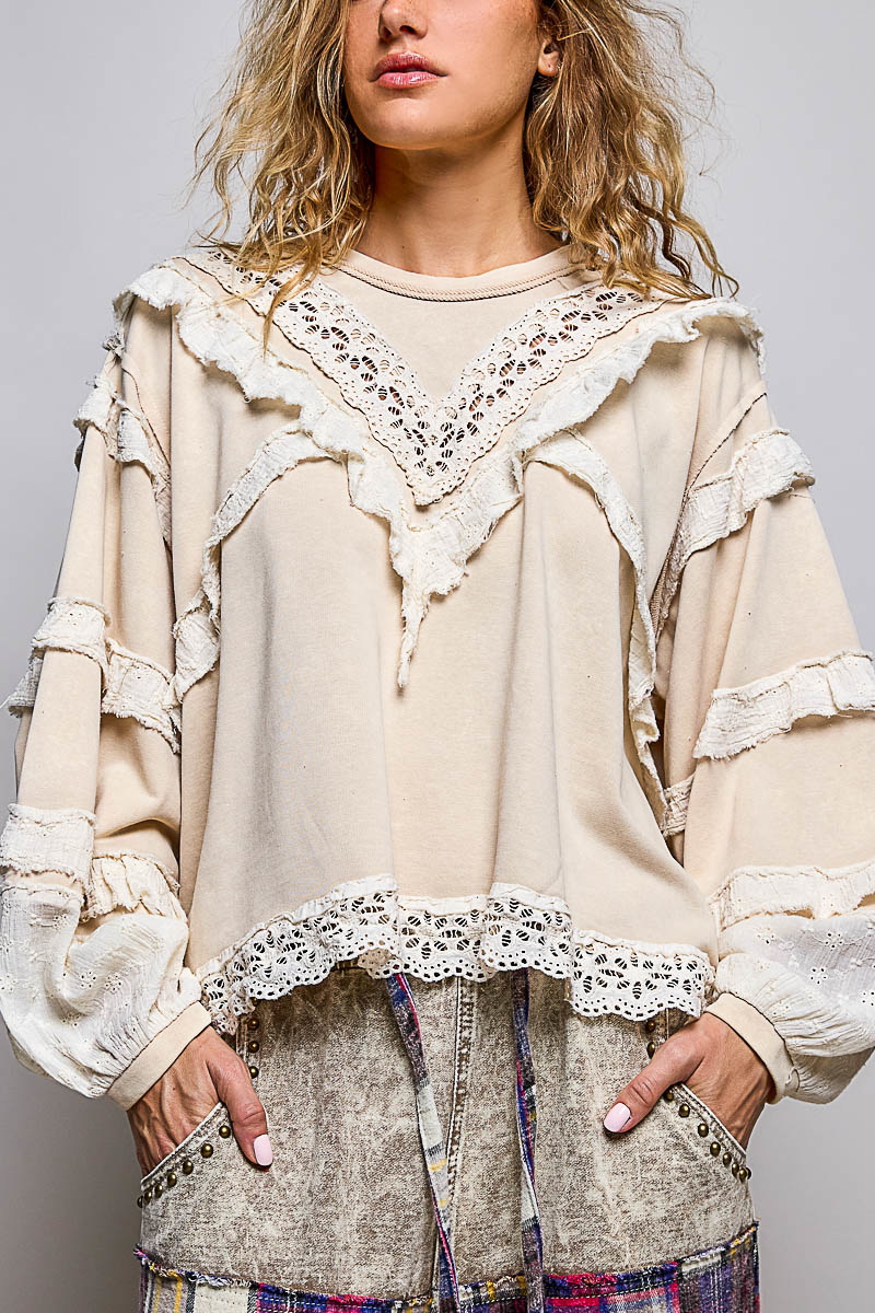 POL Oversized French Terry Top