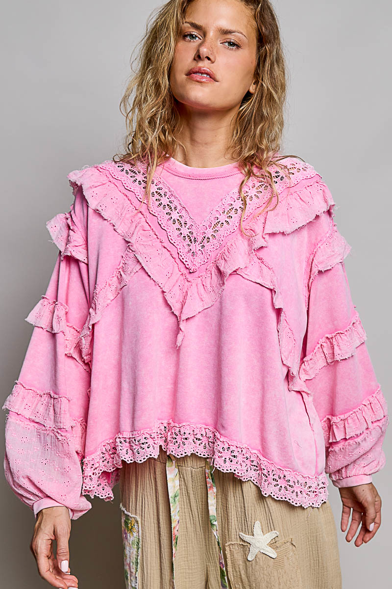 POL Oversized French Terry Top