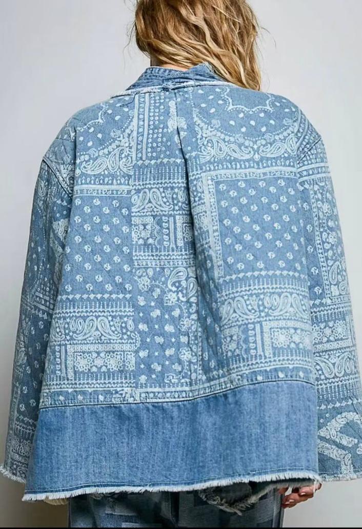 POL Paisley Pattern Patch Jacket